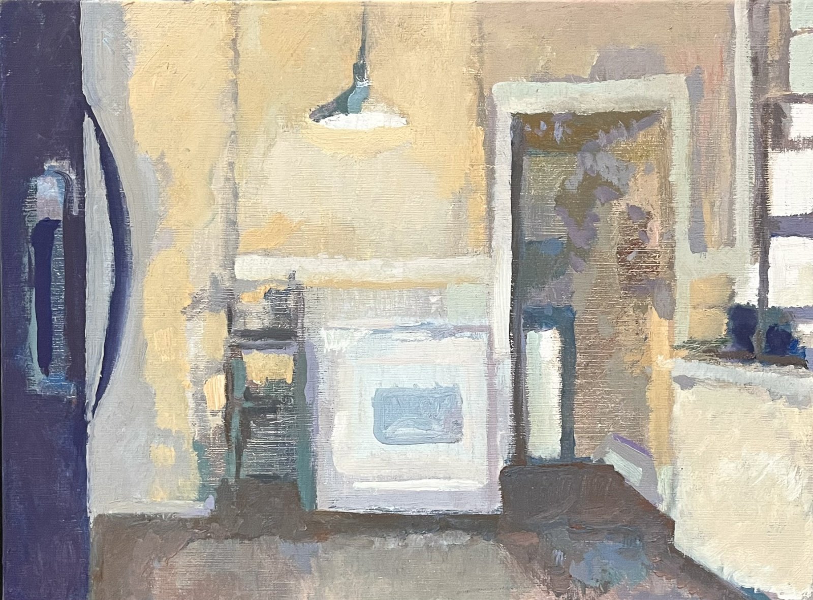 SHARED KITCHEN, Peter Malarkey, oil on linen, 12 x 16 inches, copyright ©2024