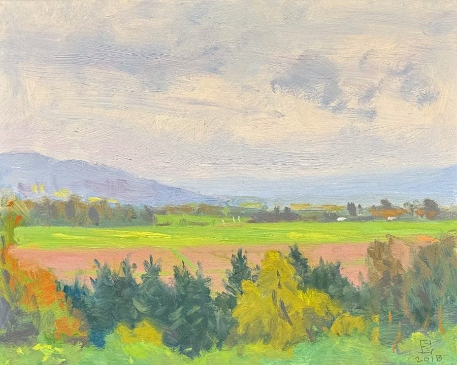 SNOHOMISH VALLEY APUNTE, oil on MDH panel, 8 x 10 inches, copyright ©2018
