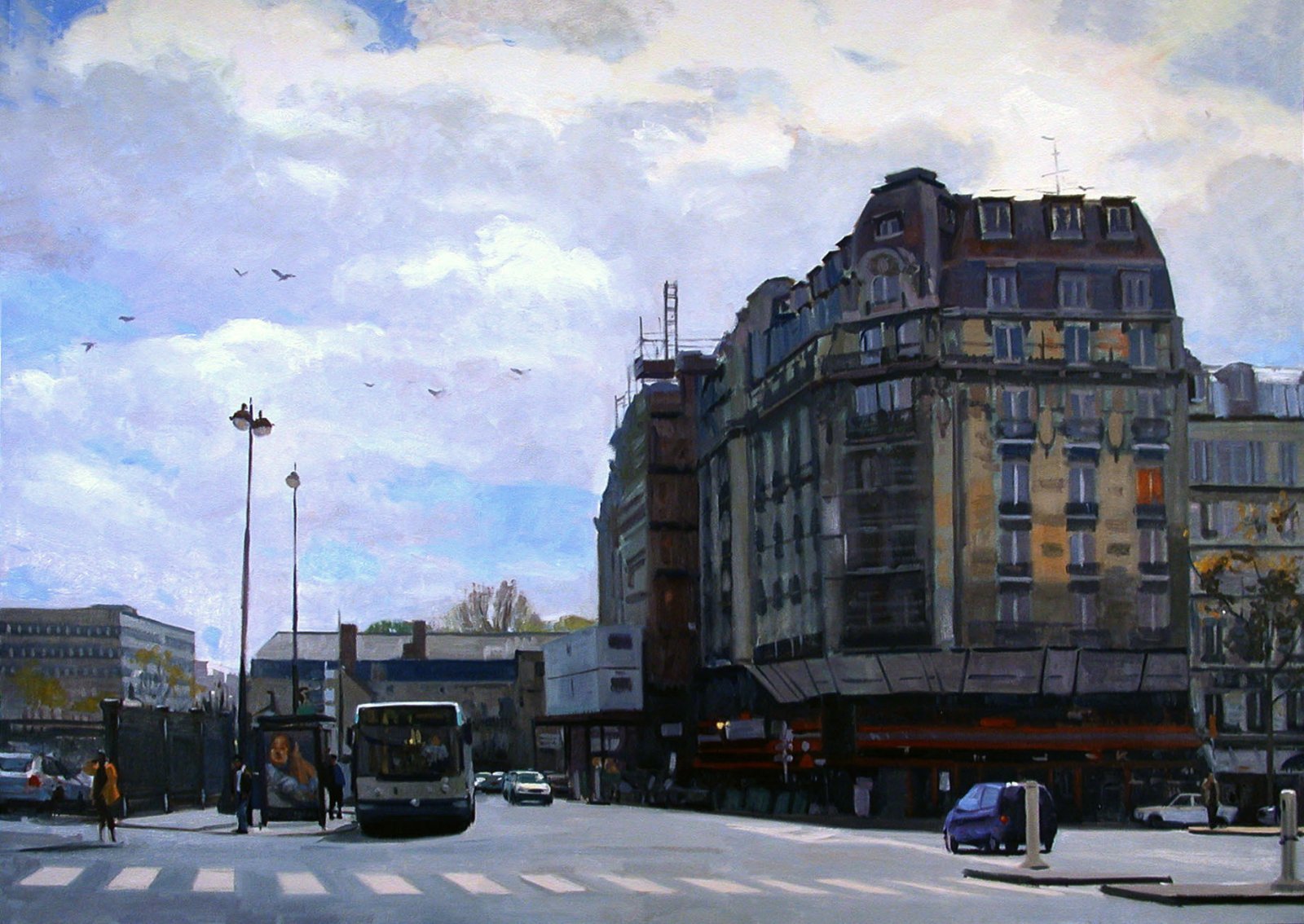NEAR THE GARE DE L'EST, oil on canvas, 52 X 72 inches, copyright ©2004